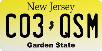NJ license plate C03QSM