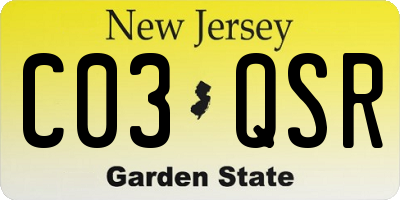 NJ license plate C03QSR