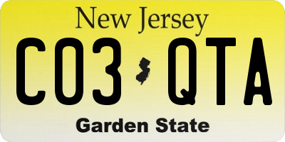 NJ license plate C03QTA
