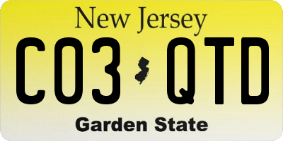 NJ license plate C03QTD