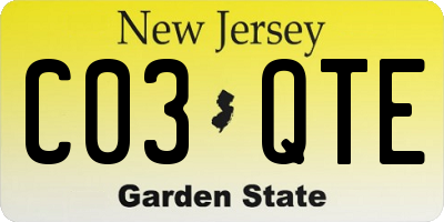 NJ license plate C03QTE