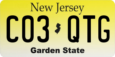 NJ license plate C03QTG