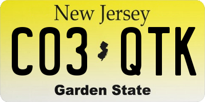 NJ license plate C03QTK