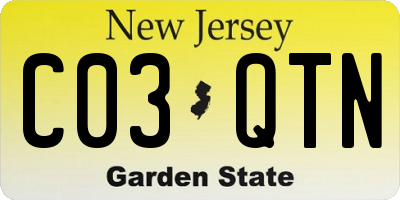 NJ license plate C03QTN