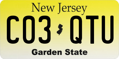 NJ license plate C03QTU