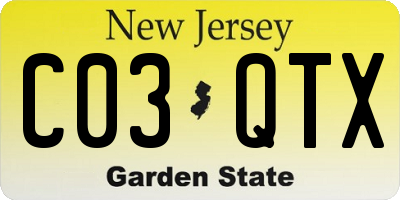NJ license plate C03QTX