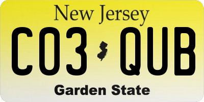 NJ license plate C03QUB