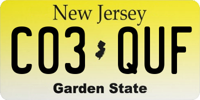 NJ license plate C03QUF