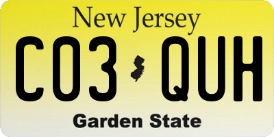 NJ license plate C03QUH