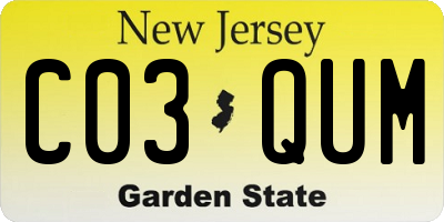 NJ license plate C03QUM