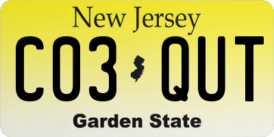 NJ license plate C03QUT