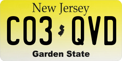 NJ license plate C03QVD