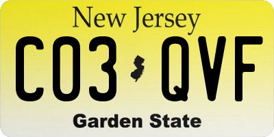 NJ license plate C03QVF