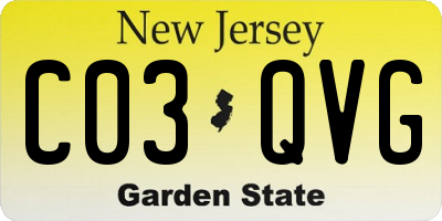 NJ license plate C03QVG