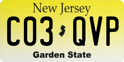 NJ license plate C03QVP