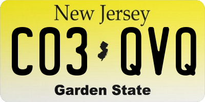 NJ license plate C03QVQ