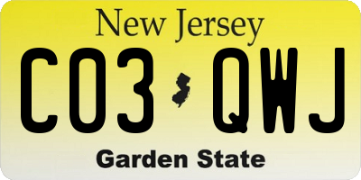 NJ license plate C03QWJ