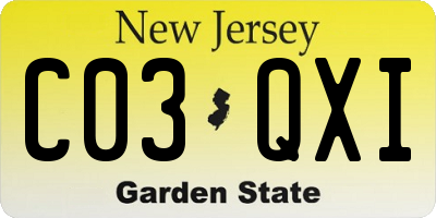 NJ license plate C03QXI