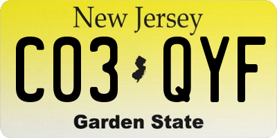 NJ license plate C03QYF