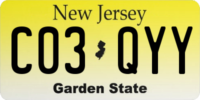 NJ license plate C03QYY