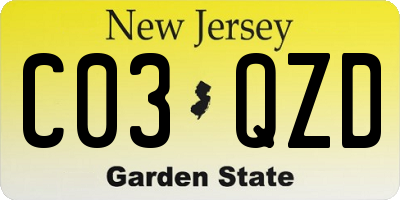 NJ license plate C03QZD