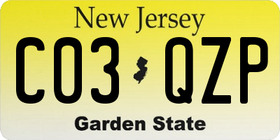 NJ license plate C03QZP