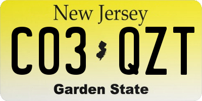 NJ license plate C03QZT