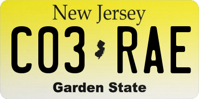 NJ license plate C03RAE