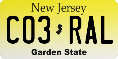 NJ license plate C03RAL