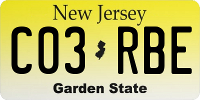 NJ license plate C03RBE