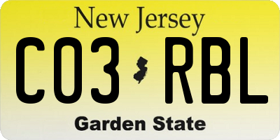 NJ license plate C03RBL