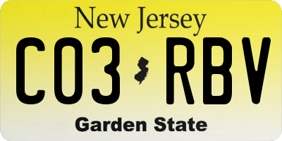 NJ license plate C03RBV