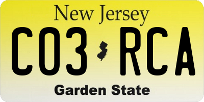NJ license plate C03RCA