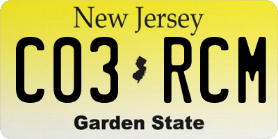 NJ license plate C03RCM