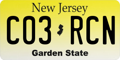 NJ license plate C03RCN