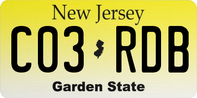 NJ license plate C03RDB
