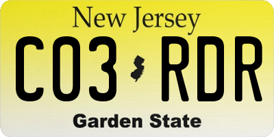 NJ license plate C03RDR