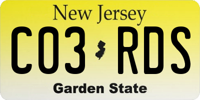 NJ license plate C03RDS