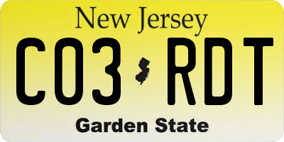 NJ license plate C03RDT
