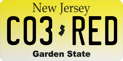 NJ license plate C03RED