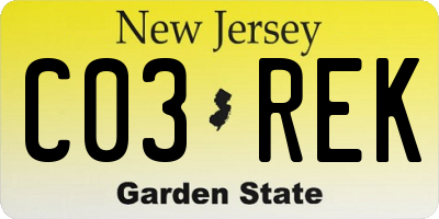NJ license plate C03REK