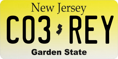 NJ license plate C03REY