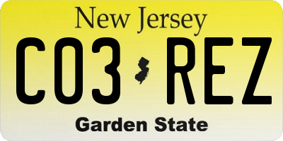 NJ license plate C03REZ