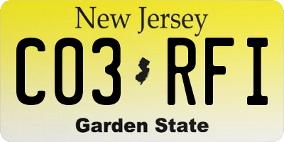 NJ license plate C03RFI