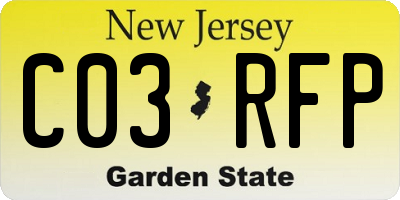 NJ license plate C03RFP
