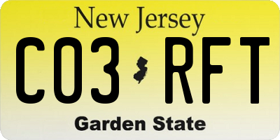 NJ license plate C03RFT