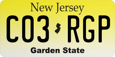 NJ license plate C03RGP