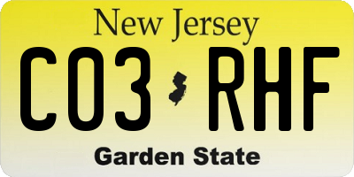 NJ license plate C03RHF