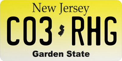 NJ license plate C03RHG
