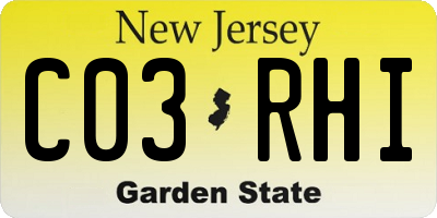 NJ license plate C03RHI